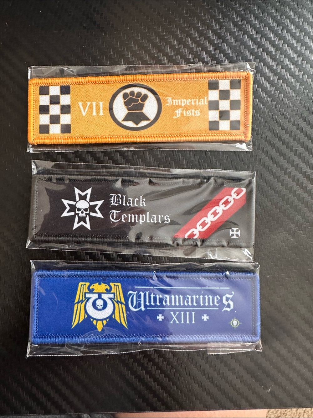 Warhammer 40K Embroidered Morale Patches - Yellow, Black, Blue